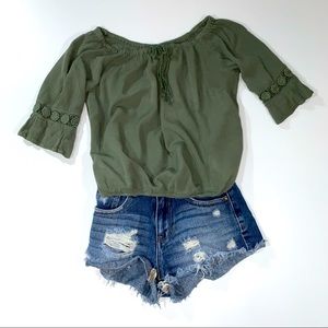 Olive Green Zoe & Rose Shirt Girls size M